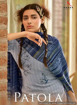 Kaara Patola Pure Pashmina Designer Party Wear Plazzo Suit Dress Material